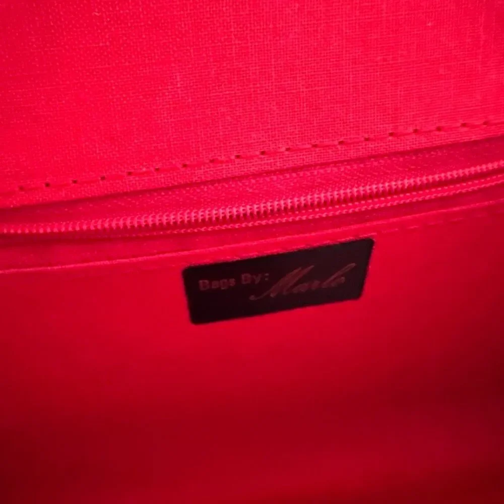 Vintage 1970s Red Metal Mesh Convertible Clutch to Crossbody from Bags by Marlo